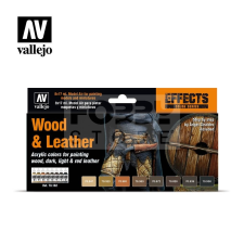 Vallejo Effect Color Series-Wood &amp; Leather festékszett 70182 hobbifesték