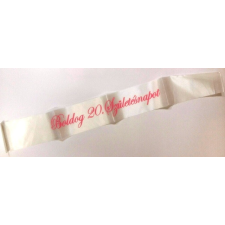 VÁLLSZALAG, BOLDOG 20. SZÜLETÉSNAPOT, RÓZSASZÍN szalag, masni