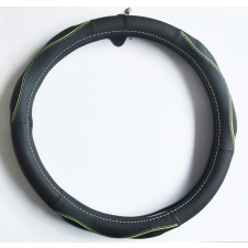 Valódi bőr kormányvédő SPORT KV-5057A - BLACK GREEN kormányvédő