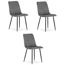  Valora JEWA szék, sötétszürke, bársony, ergonomikus kialakítás, 3 db bútor