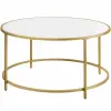  Valora kerek dohányzóasztal, arany és fehér, Ø84 cm, loft stílusú