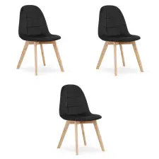  Valora NUUC szék, fekete bársony, ergonomikus kialakítás, 3 db bútor