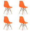  Valora OSAKA ergonomikus étkezőszék, narancssárga, természetes lábakkal, 4 db