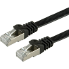 Value 21.99.0972 RJ45 Hálózati kábel, patchkábel CAT 6 F/UTP 2.00 m Fekete Árnyékolt, lapos, aranyozott érintkező 1 db (21.99.0972)