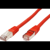 Value 21.99.1351 RJ45 Hálózati kábel, patchkábel CAT 6 S/FTP 3.00 m Piros (átlátszó) Kettős árnyékolás 1 db (21.99.1351100)