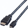 Value HDMI Csatlakozókábel HDMI-A dugó, HDMI mikro D dugó 2.00 m Fekete 11.99.5581 Standard HDMI HDMI kábel (JAB-1145052)