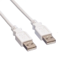 Value Kábel USB 2.0, A - A, M/M, fehér, 0,8m