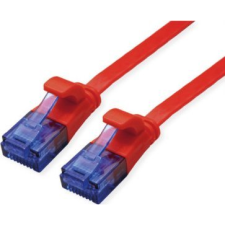Value Patch kábel UTP CAT6a lapos kivitel, 0,5m, piros ( ) kábel és adapter