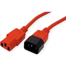 Value ROLINE Tápkábel, C13-C14, 3m, piros (JAB-6503486) kábel és adapter