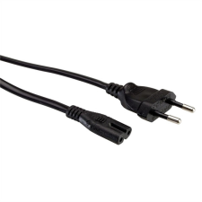 Value Tápkábel Hálózati, Europlug - C7, 3m, fekete kábel és adapter