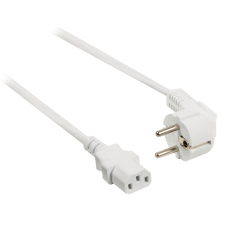 Valueline Hálózati tápkábel földelt könyökcsatlakozós dugó 2m Fehér kábel és adapter
