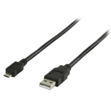 Valueline USB 2.0 M - micro USB M kábel 0.5m Fekete (VLCP60500B05) kábel és adapter