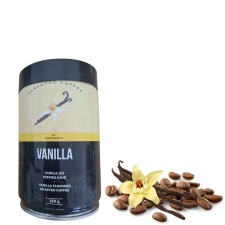  Vanília ízesítésű pörkölt szemes kávé díszdobozban 250g kávé
