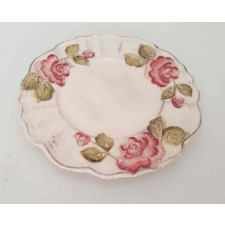 Vanilia Kerámia 30-26 Domború mintás desszerttányér,virágos bordó, V.K.30-26 tányér és evőeszköz