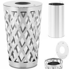  Városi kültéri hulladékgyűjtő, kerek, átmérő 50 x 80 cm, ACÉL, szürke szemetes