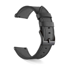  Varrott bőr óraszíj - okosóra pótszíj 22mm - Fekete okosóra kellék