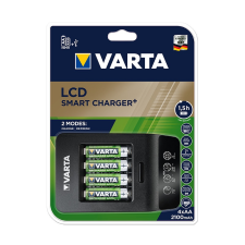 Varta Akkumulátor töltő VARTA LCD Smart + 4 db AA 2100 mAh mobiltelefon akkumulátor