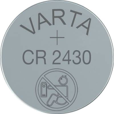 Varta CR2430 lítium gombelem, 3 V, 280 mA, Varta BR2430, DL2430, ECR2430, KCR2430, KL2430, KECR2430, LM2430 (6430101401) gombelem