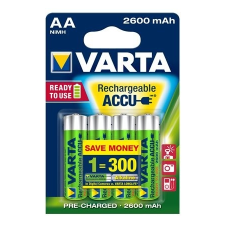 Varta Tölthető elem, AA ceruza, 4x2600 mAh, előtöltött, VARTA &quot;Power&quot; ceruzaelem