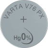 Varta V 76 PX gombelem, ezüstoxid, 1,55V, 160 mAh, Varta 357, 303, V13GS, SR44W, SR44, SR1154, D357, RW42, 228, J, 280-62 (4075101401)