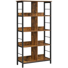 Vasagle 4 szintes könyvespolc 80 x 149 x 33 cm, rusztikus barna-fekete bútor