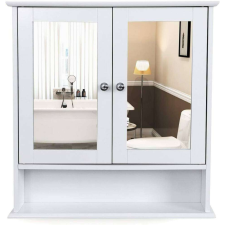 Vasagle Dupla tükörajtós fürdőszoba szekrény 56 x 13 x 58 cm fürdőszoba bútor