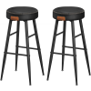 Vasagle ECHO Bárszék 2 db, varrott műbőr borítás, fekete, 76 cm magas