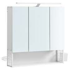 Vasagle Fali tükrös 3 ajtós fürdőszoba szekrény, fehér 15x70x70cm fürdőszoba bútor
