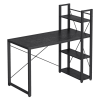 Vasagle Íróasztal polcokkal, ébenfekete 120x119x60cm
