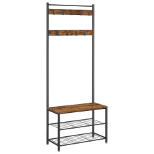 Vasagle Kabáttartó, ruhafogas cipőtárolóval, rusztikus barna | VASAGLE bútor