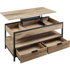 Vasagle LCT209K02 dohányzóasztal emelhető asztaplappal tevebarna és tintafekete bútor