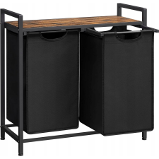 Vasagle Szennyestartó, Kihúzható és Levehető Zsákkal 2x46L, Fekete (BLH201B01V2 XXX) bútor