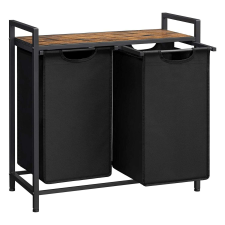 Vasagle Szennyestartó, szennyes kosár 2 x 46 liter, rusztikus barna | VASAGLE bútor