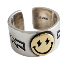 Vastagított smiley gyűrű gyűrű
