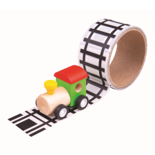 Vasúti ragasztószalag és fa vonat Bigjigs Toys vágány