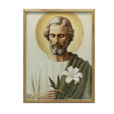  VÁSZFESTMÉNY SZENT JÓZSEF LILIOMOS KERET NÉLKÜL 30X40 CM PREMIUM grafika, keretezett kép
