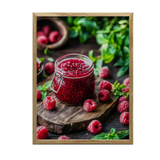  VÁSZON FESTMÉNY FALHOZ RASPBERRY DELIGHT GOLD KERET 70x100 grafika, keretezett kép