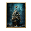  VÁSZON FESTMÉNY FALI KARÁCSONYFÁHOZ AZ ERDŐBEN KERET NÉLKÜL 50x70 CM