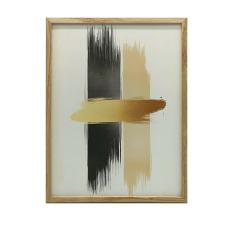 VÁSZON FESTMÉNY FALRA ABSZTRAKT HARMÓNIA FEKETE KERET 50x70 CM grafika, keretezett kép