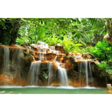  Vászon festmény, MEDIA, Costa Rica-i vízesés, 105 x 70 cm grafika, keretezett kép