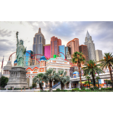  Vászon festmény, MÉDIA, Las Vegas, 105 x 70 cm grafika, keretezett kép