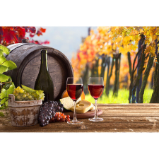  Vászon festmény, MEDIA, Ősz a szőlőskertben, 105 x 70 cm grafika, keretezett kép