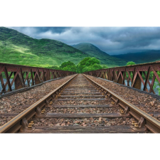  Vászon festmény, MEDIA, Vasút, 105 x 70 cm grafika, keretezett kép