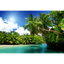  Vászon festmény, MEDIA, Zöld pálmafák, 105 x 70 cm grafika, keretezett kép