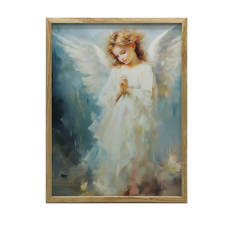  VÁSZON FESTMÉNY MENNYI ANGYAL FÉNY VÁSZON 70x100 CM grafika, keretezett kép