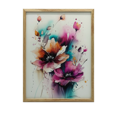 VÁSZON FESTMÉNY VAD TERMÉSZET VIRÁGOKKAL KERET NÉLKÜL 70x100 CM grafika, keretezett kép