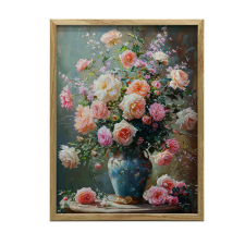 VÁSZON FESTMÉNY VIRÁGCSOKOR KERET NÉLKÜL PREMIUM 30x40 CM grafika, keretezett kép