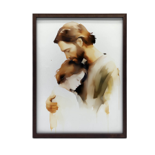 VÁSZON KÉP A FALHOZ ISTENI SZERELEM JÉZUSFIÚ 70X100 CM grafika, keretezett kép