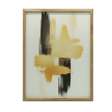 VÁSZON KÉP A FALHOZ KONTRASZT ARANY ÉS FEKETE ARANY KERET 50x70 grafika, keretezett kép