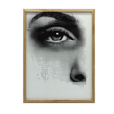 VÁSZON KÉP A FALHOZ STÍLUSOS SZEM SÖTÉT KERET 50x70 CM grafika, keretezett kép